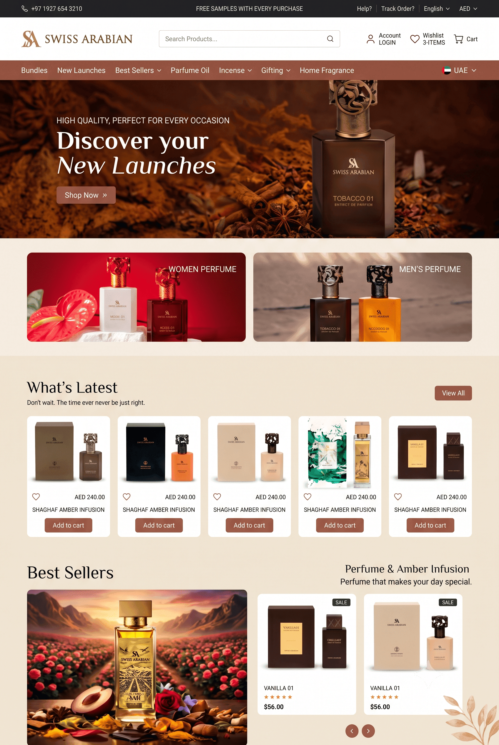 Swiss Arabian, UAE web design project by RedSpider Dubai