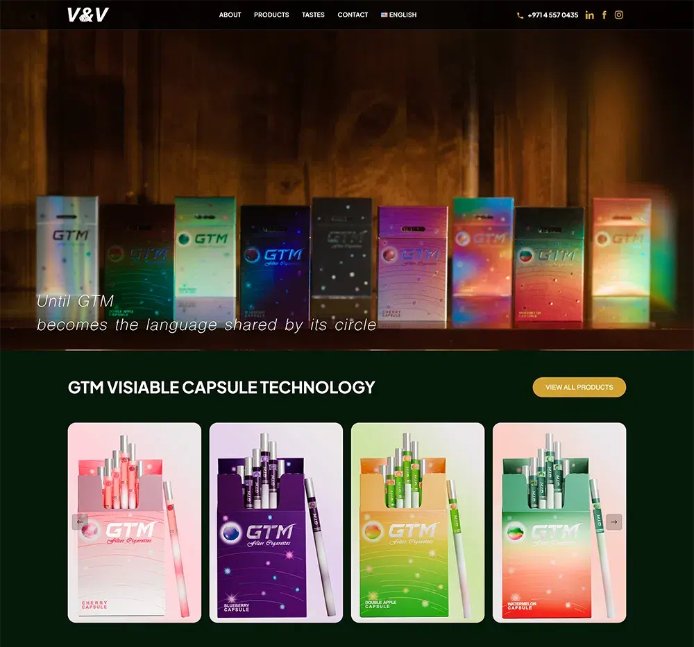 VV Tobacco LLC web design project by RedSpider Dubai