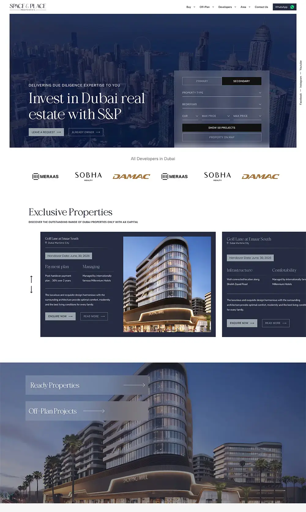 SPACE & PLACE REAL ESTATE LLC web design project by RedSpider Dubai