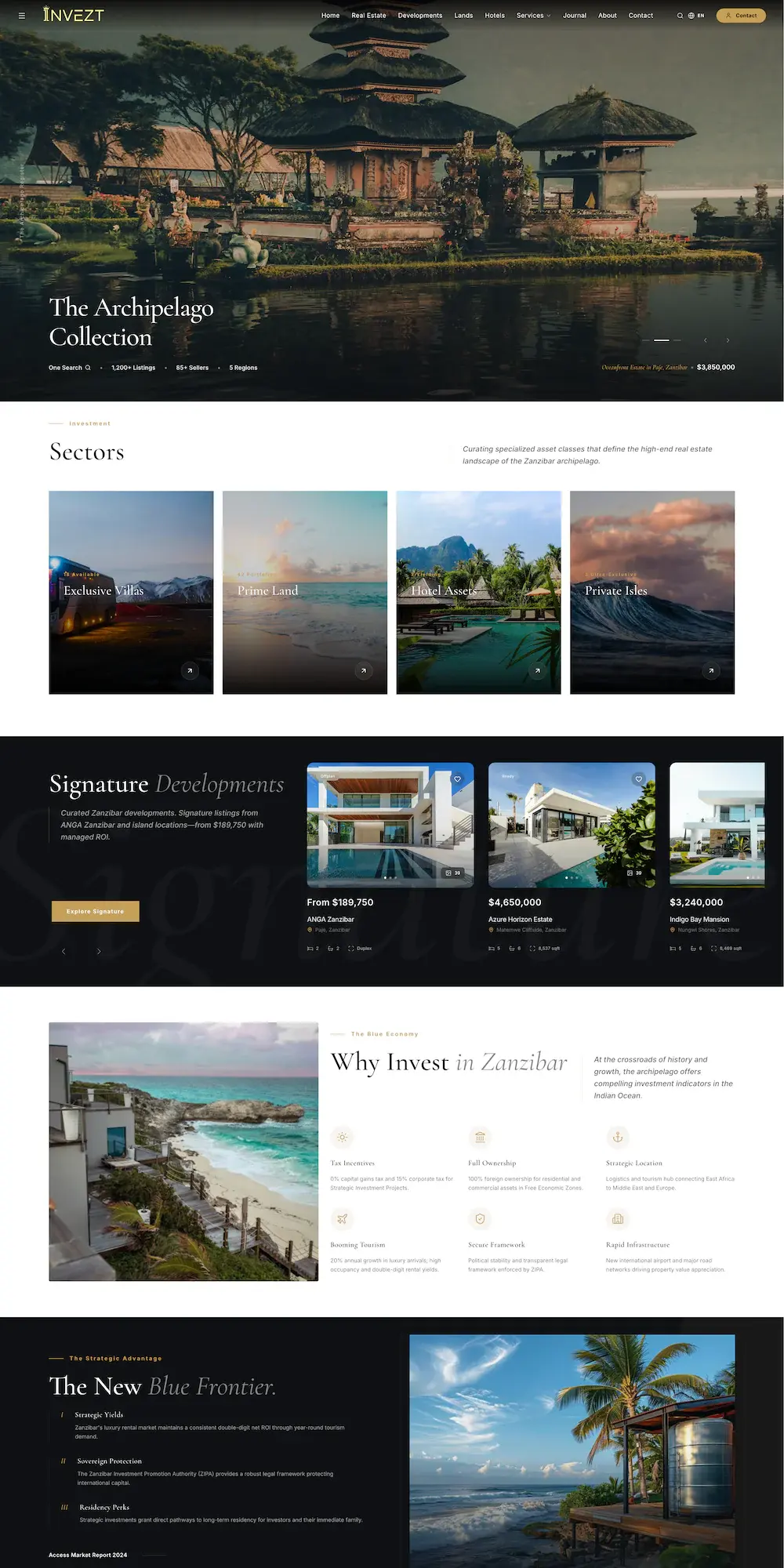 Zanzibar - Real Estate Investments web design project by RedSpider Dubai