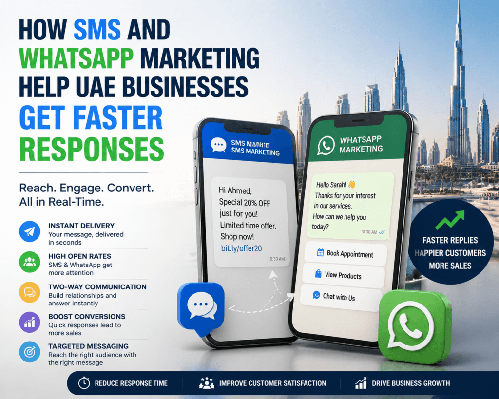 How SMS and WhatsApp Marketing Help UAE Businesses Get Faster Responses