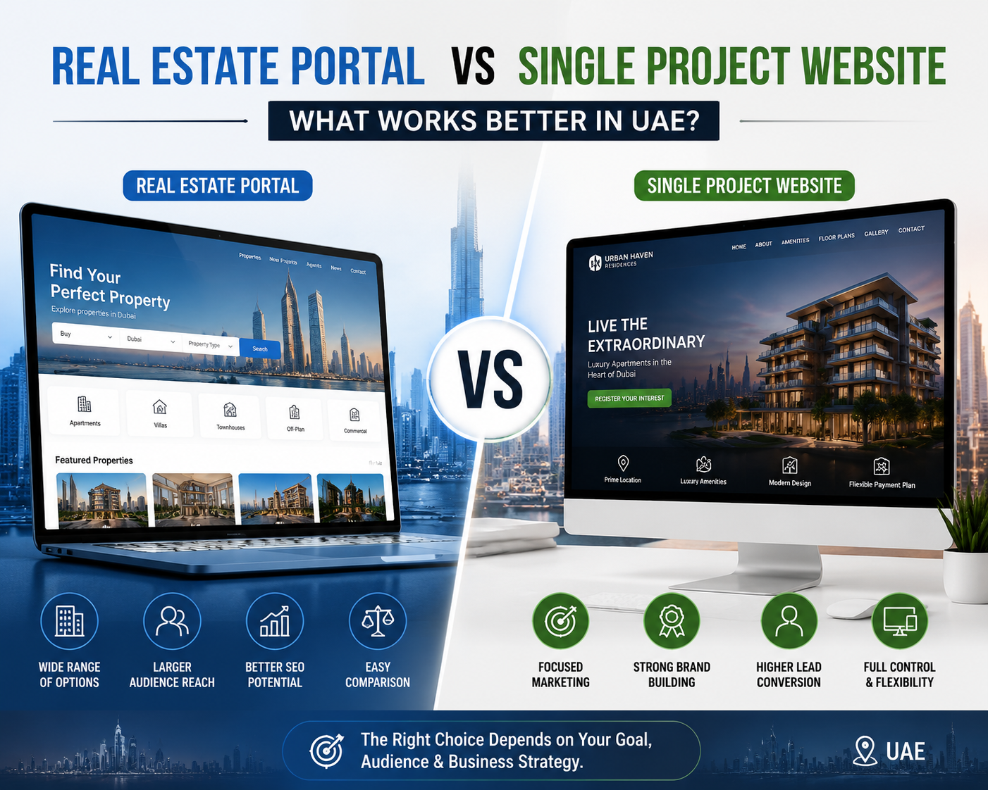 Real Estate Portal vs Single Project Website – What Works Better in UAE?